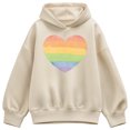 thumbnail image 1 of Instant Message - Rainbow Heart Oversized Fleece Hoodie Sweatshirt, 1 of 4