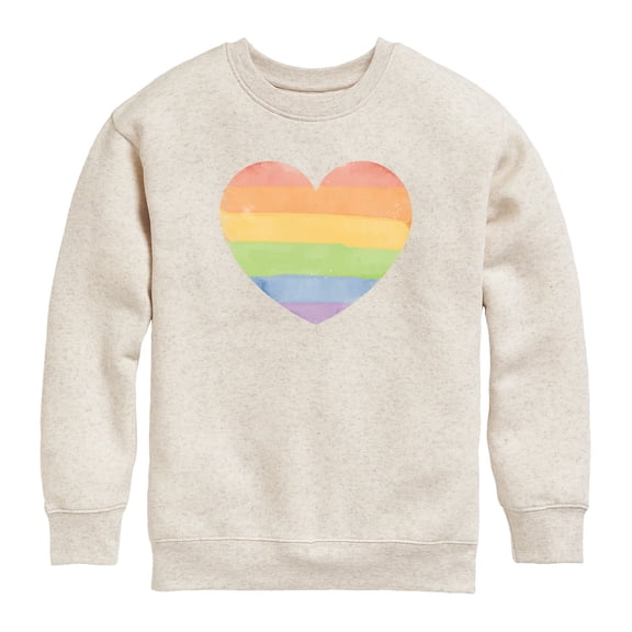 Instant Message - Rainbow Heart -Toddler Crew Fleece Sweatshirt