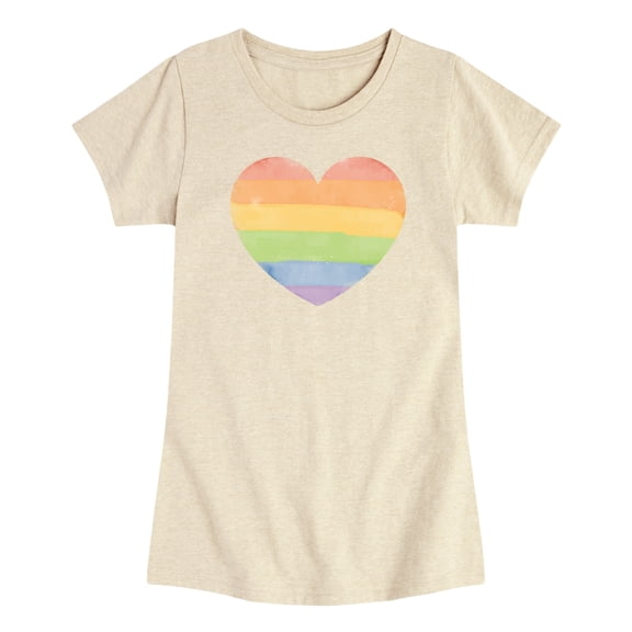 Instant Message - Rainbow Heart -Toddler Girls Short Sleeve T-shirt