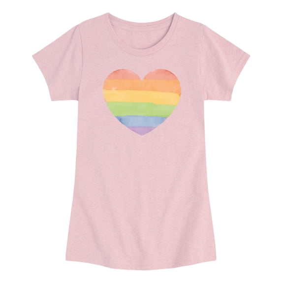 Instant Message - Rainbow Heart -Toddler Girls Short Sleeve T-shirt Toddler Girls' Toddler Short Sleeve Graphic T-Shirt