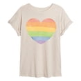 thumbnail image 1 of Instant Message - Rainbow Heart Oversized Graphic T-Shirt, 1 of 5
