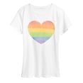 thumbnail image 1 of Instant Message - Rainbow Heart Short Sleeve Graphic T-Shirt, 1 of 5