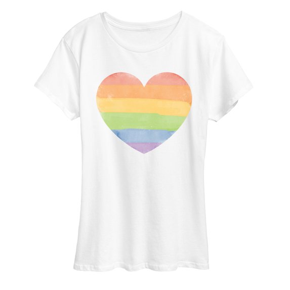 Instant Message - Rainbow Heart Short Sleeve Graphic T-Shirt