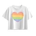 thumbnail image 1 of Instant Message - Rainbow Heart - Youth Girl Short Sleeve Boxy Tee, 1 of 5