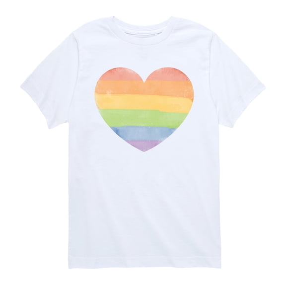 Instant Message - Rainbow Heart -Youth Short Sleeve Graphic T-shirt