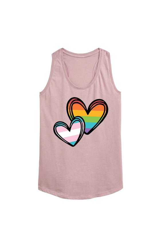 - Rainbow Hearts Graphic Racerback Tank