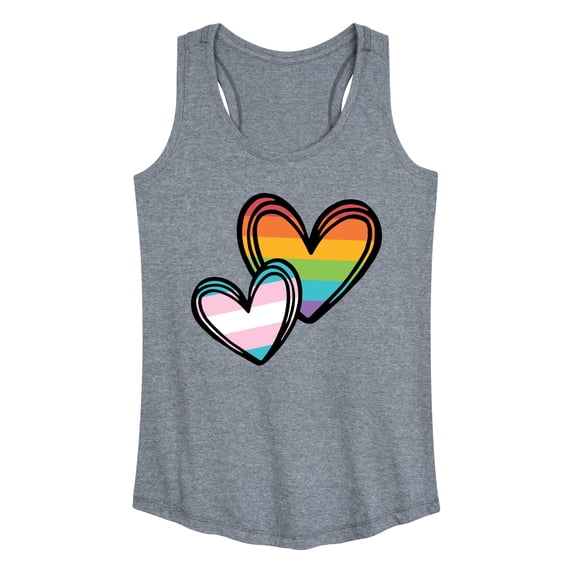 Instant Message - Rainbow Hearts Graphic Racerback Tank