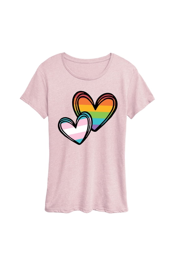 - Rainbow Hearts - Women's Short Sleeve Graphic T-Shirt