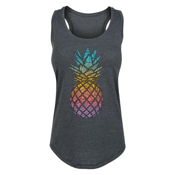 Instant Message - Rainbow Henna Pineapple - Women's Racerback Tank