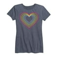 thumbnail image 1 of Instant Message - Rainbow Neon Heart - Women's Short Sleeve Graphic T-Shirt, 1 of 5
