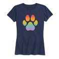 thumbnail image 1 of Instant Message - Rainbow Paw Print - Women's Short Sleeve Graphic T-Shirt, 1 of 5