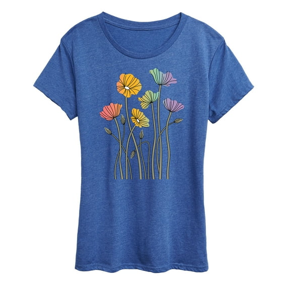 Instant Message - Rainbow Poppies - Women's Short Sleeve Graphic T-Shirt