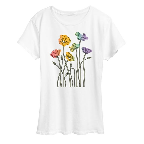 Instant Message - Rainbow Poppies - Women's Short Sleeve Graphic T-Shirt
