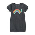 thumbnail image 1 of Instant Message - Rainbow Shell Turtle - Toddler & Youth Girls Fleece Dress, 1 of 5