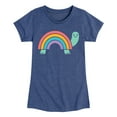 thumbnail image 1 of Instant Message - Rainbow Shell Turtle - Toddler & Youth Girls Short Sleeve Graphic T-Shirt, 1 of 6