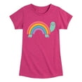 thumbnail image 1 of Instant Message - Rainbow Shell Turtle - Toddler & Youth Girls Short Sleeve Graphic T-Shirt, 1 of 6