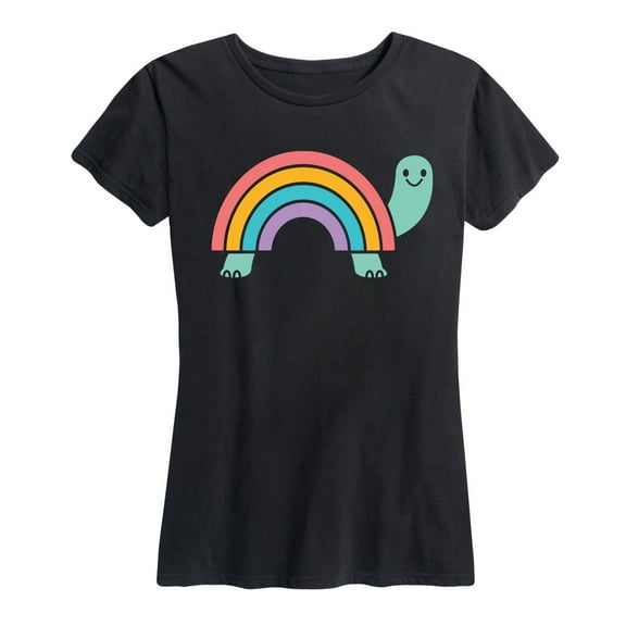 Instant Message - Rainbow Shell Turtle - Women's Short Sleeve Graphic T-Shirt