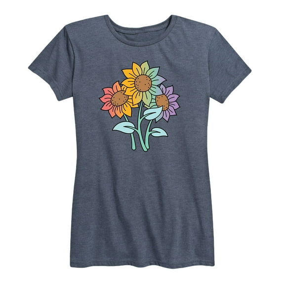 Instant Message - Rainbow Sunflowers - Women's Short Sleeve Graphic T-Shirt