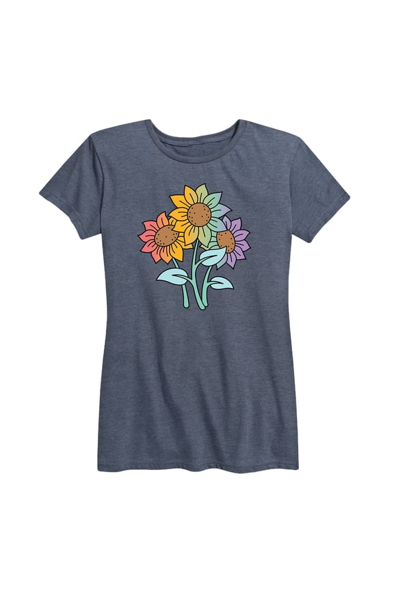 - Rainbow Sunflowers - Women's Short Sleeve Graphic T-Shirt