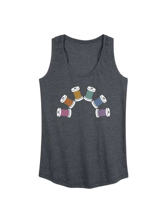 - Rainbow Thread Spool Women's Graphic Racerback Tank