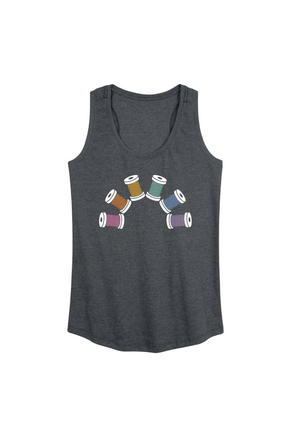 - Rainbow Thread Spool - Women's Racerback Tank Top
