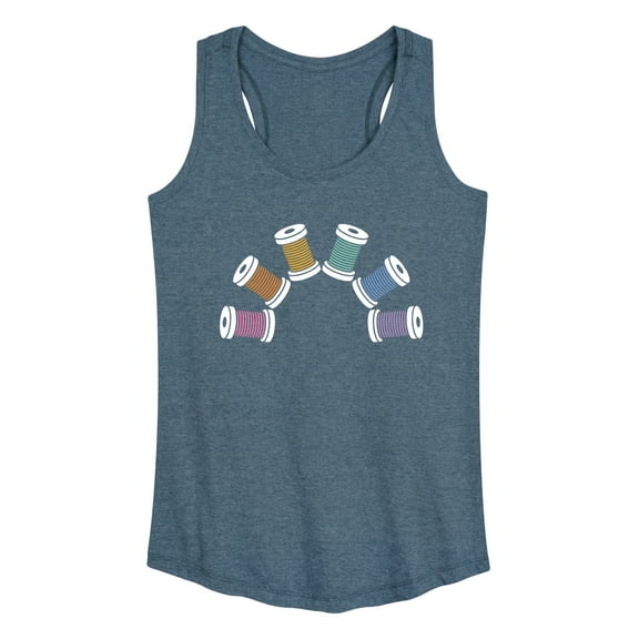 Instant Message - Rainbow Thread Spool - Women's Racerback Tank Top