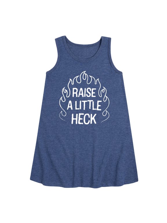 - Raise A Little Heck Girls' Graphic Sleeveless Aline Dress