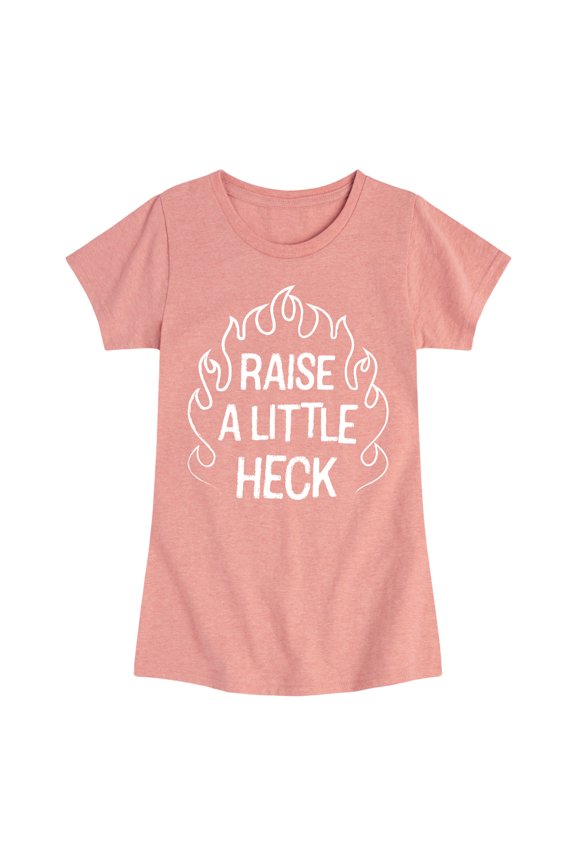 - Raise A Little Heck - Toddler & Youth Girls Short Sleeve Graphic T-Shirt