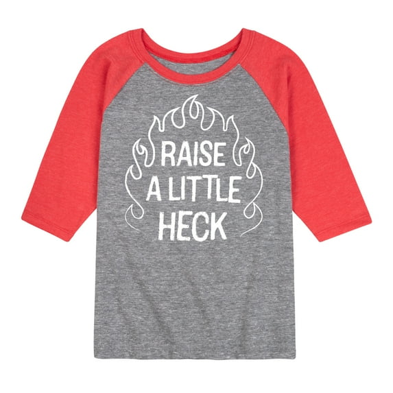 Instant Message - Raise A Little Heck - Toddler & Youth Raglan Graphic T-Shirt