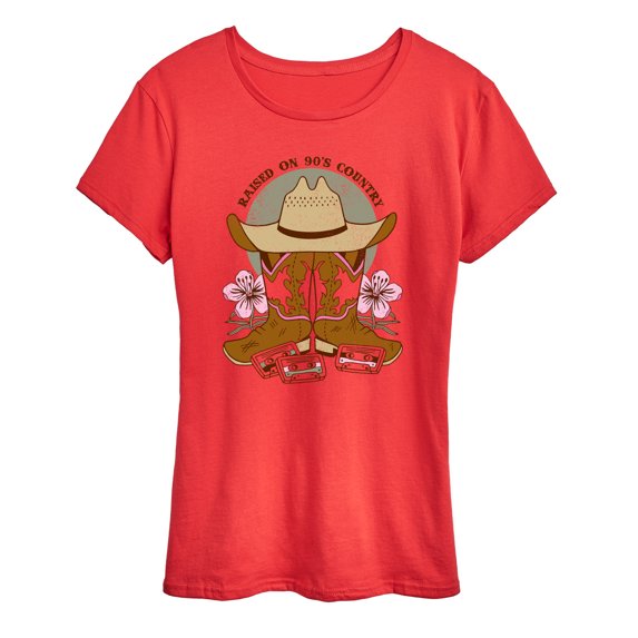 Instant Message - Raised On 90's Country - Women's Short Sleeve Graphic T-Shirt