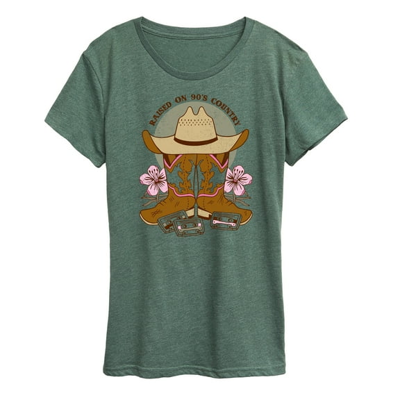 Instant Message - Raised On 90's Country - Women's Short Sleeve Graphic T-Shirt