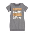 thumbnail image 1 of Instant Message - Raised On Chicken Nuggets And Jesus - Toddler & Youth Girls Fleece Dress, 1 of 6