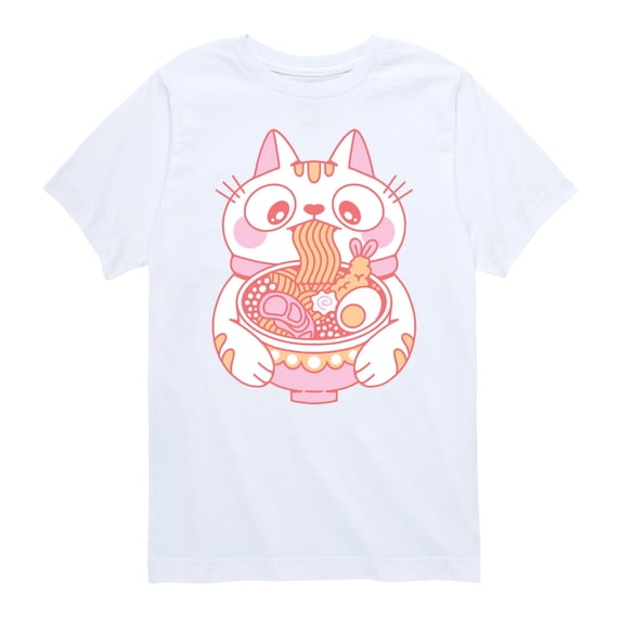 Instant Message - Ramen Cat - Youth Boys Short Sleeve Graphic T-Shirt