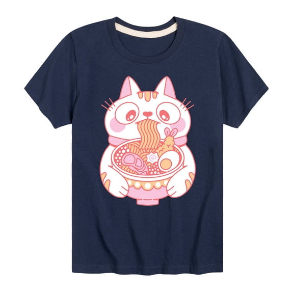Instant Message - Ramen Cat - Youth Boys Short Sleeve Graphic T-Shirt