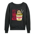 thumbnail image 1 of Instant Message - Ramen Pug - Women's Lightweight French Terry Long Sleeve Shirt, 1 of 6