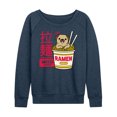 thumbnail image 1 of Instant Message - Ramen Pug - Women's Lightweight French Terry Long Sleeve Shirt, 1 of 6