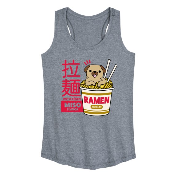 Instant Message - Ramen Pug - Women's Racerback Tank Top