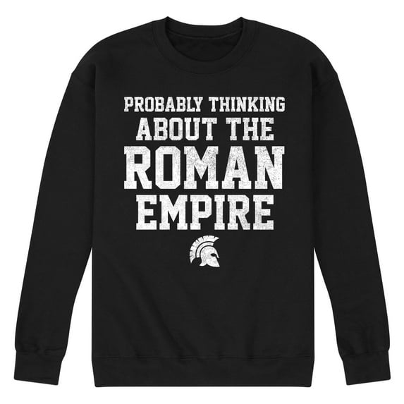 Instant Message - Random & Funny - Thinking About The Roman Empire - Men's Crew Neck Fleece Pullover
