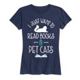 thumbnail image 1 of Instant Message - Read Books Pet Cats Short Sleeve Graphic T-Shirt, 1 of 5