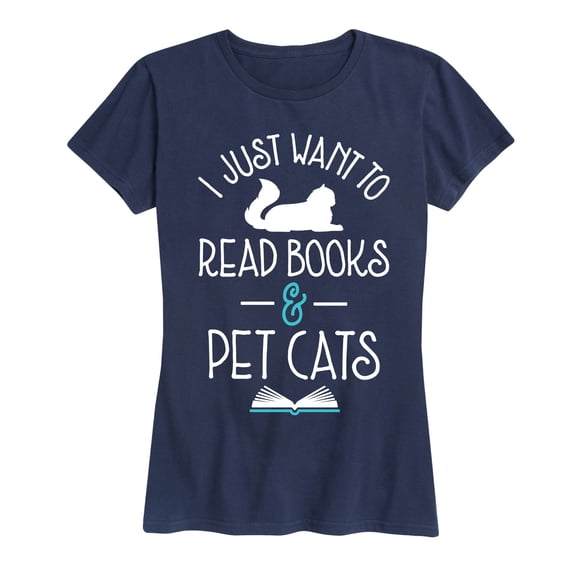Instant Message - Read Books Pet Cats Short Sleeve Graphic T-Shirt