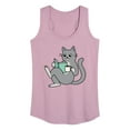 thumbnail image 1 of Instant Message - Reading Cat Coffee - Women's Racerback Tank Top, 1 of 6