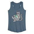 thumbnail image 1 of Instant Message - Reading Cat Coffee - Women's Racerback Tank Top, 1 of 6