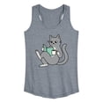 thumbnail image 1 of Instant Message - Reading Cat Coffee - Women's Racerback Tank Top, 1 of 6