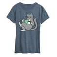 thumbnail image 1 of Instant Message - Reading Cat Coffee - Women's Short Sleeve Graphic T-Shirt, 1 of 6