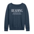 thumbnail image 1 of Instant Message - Reading Favorite Procrastination - Women's Lightweight French Terry Long Sleeve Shirt, 1 of 6