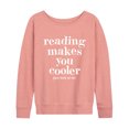thumbnail image 1 of Instant Message - Reading Makes You Cooler - Women's Lightweight French Terry Pullover, 1 of 7