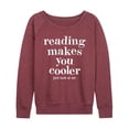 thumbnail image 1 of Instant Message - Reading Makes You Cooler - Women's Lightweight French Terry Long Sleeve Shirt, 1 of 6