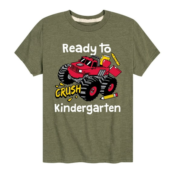 Instant Message - Ready To Crush Kindergarten - Youth Short Sleeve Graphic T-Shirt