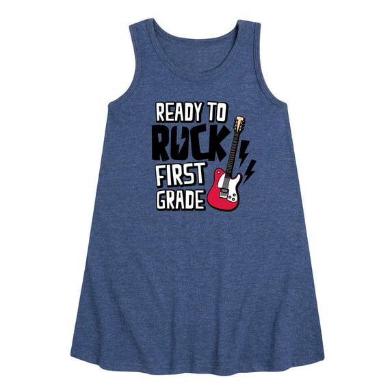 Instant Message - Ready To Rock First Grade - Back to School - Toddler & Youth Girls A-line Dress