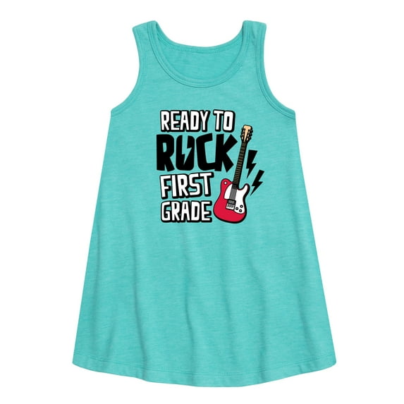 Instant Message - Ready To Rock First Grade - Back to School - Toddler & Youth Girls A-line Dress